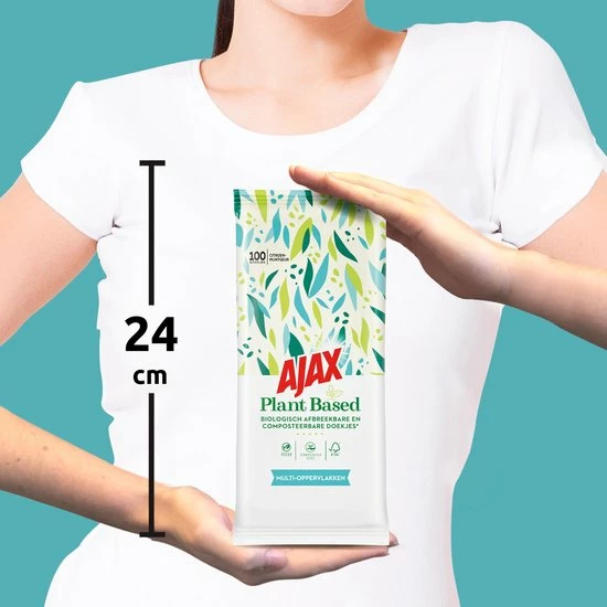 Ajax Plant Based Allesreiniger Schoonmaakdoekjes 6 X 100 Pak 6 Ajax Plant Based Allesreiniger Schoonmaakdoekjes 6 X 100 Pak - Afbeelding 4