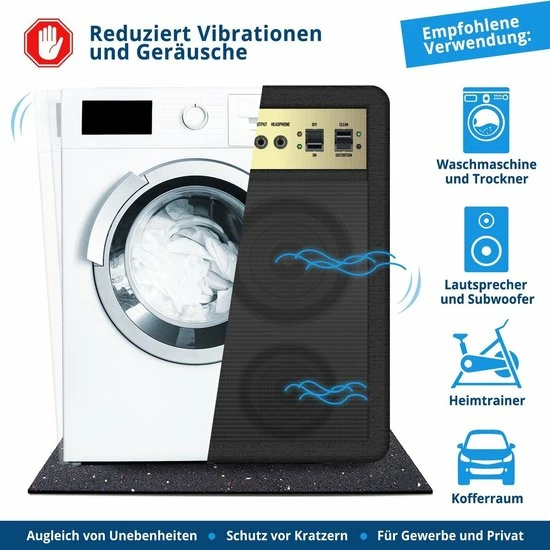 Etm Anti Trillingsmat - Wasmachine En Wasdroger - Geluidsdempende Antislip Mat - Trillingsdemper - 19,7 Mm - 60 X 60 Cm 7 Etm Anti Trillingsmat - Wasmachine En Wasdroger - Geluidsdempende Antislip Mat - Trillingsdemper - 19,7 Mm - 60 X 60 Cm - Afbeelding 5