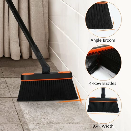 Bestnifly Binnen Bezem - Zachte Bezems - Met 180 ° Draaibare Kop En Stoffen Clip - Tapijtbezem - Voor Kantoor Keukenvloer Thuis - 116cm - Zwart -Moederdag Cadeautje 8 Bestnifly Binnen Bezem - Zachte Bezems - Met 180 ° Draaibare Kop En Stoffen Clip - Tapijtbezem - Voor Kantoor Keukenvloer Thuis - 116cm - Zwart -Moederdag Cadeautje - Afbeelding 6