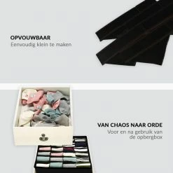 Buxibo Kleding Opbergbox Set - Opvouwbare Kastlade Verdeler / Onder Bed Organizer Opberger - BH/Sokken/Ondergoed - Opbergsysteem Met Vakken - 4 Stuks - Zwart 16 Buxibo Kleding Opbergbox Set - Opvouwbare Kastlade Verdeler / Onder Bed Organizer Opberger - BH/Sokken/Ondergoed - Opbergsysteem Met Vakken - 4 Stuks - Zwart -Lesser & Pavey-winkel 550x550 809