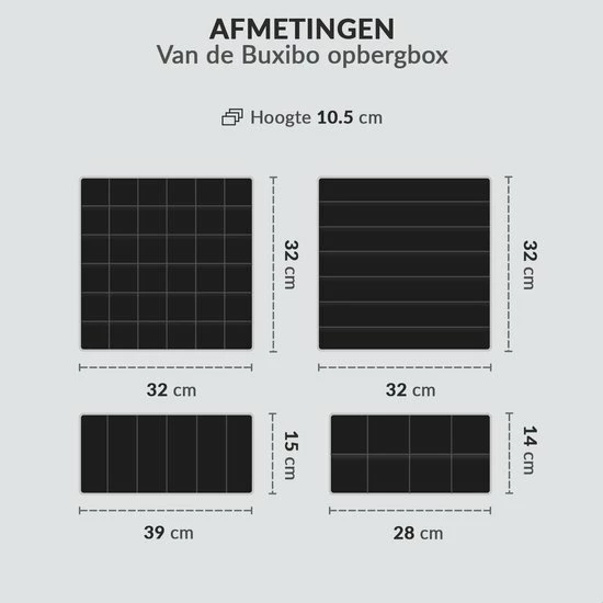 Buxibo Kleding Opbergbox Set - Opvouwbare Kastlade Verdeler / Onder Bed Organizer Opberger - BH/Sokken/Ondergoed - Opbergsysteem Met Vakken - 4 Stuks - Zwart 8 Buxibo Kleding Opbergbox Set - Opvouwbare Kastlade Verdeler / Onder Bed Organizer Opberger - BH/Sokken/Ondergoed - Opbergsysteem Met Vakken - 4 Stuks - Zwart - Afbeelding 6
