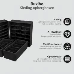 Buxibo Kleding Opbergbox Set - Opvouwbare Kastlade Verdeler / Onder Bed Organizer Opberger - BH/Sokken/Ondergoed - Opbergsysteem Met Vakken - 4 Stuks - Zwart 19 Buxibo Kleding Opbergbox Set - Opvouwbare Kastlade Verdeler / Onder Bed Organizer Opberger - BH/Sokken/Ondergoed - Opbergsysteem Met Vakken - 4 Stuks - Zwart -Lesser & Pavey-winkel 550x550 812