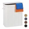Relaxdays Bamboe Wasmand Met Deksel - 2 Vakken - 70 L - Wit -Lesser & Pavey-winkel 550x550 822