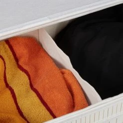 Relaxdays Bamboe Wasmand Met Deksel - 2 Vakken - 70 L - Wit -Lesser & Pavey-winkel 550x550 828