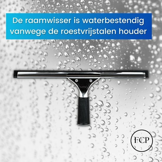 Raamwisser - Raamtrekker - Ruitenreiniger - Raam – Ruit – Roestvrijstaal – Rubber – Universeel – Schoonmaakartikelen - Zwart – 35 CM - FCProducts - Raamreiniging - Verwisselbaar - Roestvrijstaal 6 Raamwisser - Raamtrekker - Ruitenreiniger - Raam – Ruit – Roestvrijstaal – Rubber – Universeel – Schoonmaakartikelen - Zwart – 35 CM - FCProducts - Raamreiniging - Verwisselbaar - Roestvrijstaal - Afbeelding 4