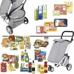 ShoppingCruiser® 3-Wheel Boodschappentrolley - Boodschappenwagen Met Koeltas - Afneembare Boodschappentas - Waterafstotend - Grijs -Lesser & Pavey-winkel 550x553 5