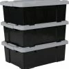 IRIS Ohyama Powerbox Opbergbox - 43L - Kunststof - Zwart/Grijs - Set Van 3 -Lesser & Pavey-winkel 550x567 1