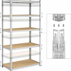 IN-HOMEXL IN.HOMEXL - Amato Set Van 2 - Stellingkast - Opbergrek - 5 Planken - 875 Kg Draagkracht - 200x100x50 Cm - Metaal/MDF - RVS - Grijs 18 IN-HOMEXL IN.HOMEXL - Amato Set Van 2 - Stellingkast - Opbergrek - 5 Planken - 875 Kg Draagkracht - 200x100x50 Cm - Metaal/MDF - RVS - Grijs -Lesser & Pavey-winkel 550x569 2