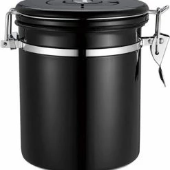 Merkloos Koffiebonen Opbergbus Zwart - Luchtdicht - Roestvrijstaal - Inhoud 750 Gram – 19x12,8 Cm -Lesser & Pavey-winkel 550x581 4