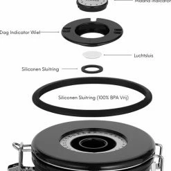 House Of Husk Koffieblik Met CO² Ventilatie - Bewaarblik - Voorraadbussen - Voorraadblik - RVS - Zwart - 1.8 Liter 11 House Of Husk Koffieblik Met CO² Ventilatie - Bewaarblik - Voorraadbussen - Voorraadblik - RVS - Zwart - 1.8 Liter -Lesser & Pavey-winkel 550x585 3