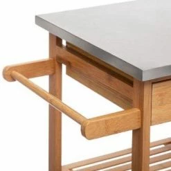 Wooners Keukentrolley Bamboe Op Wielen - Keukenwagen - Houten Serveerwagen Met Metalen Bovenblad - 37 X 73.5 X 86 Cm -Lesser & Pavey-winkel 550x587 3
