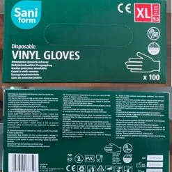 Saniform Vinyl Wegwerp Handschoenen (onderzoekshandschoenen) Latex- En Poedervrij -100stuks -Lesser & Pavey-winkel 550x595 2