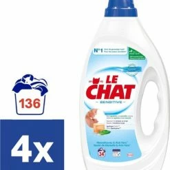Le Chat Gel Sensitive - Vloeibaar Wasmiddel - Halfjaarbox - 136 Wasbeurten