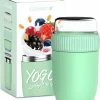 Coninx Thermos Lunchbox - Muesli Beker To Go - Yoghurtbeker To Go - Mueslibeker 840ml (600ml+240ml) - RVS / Groen -Lesser & Pavey-winkel 550x608 1