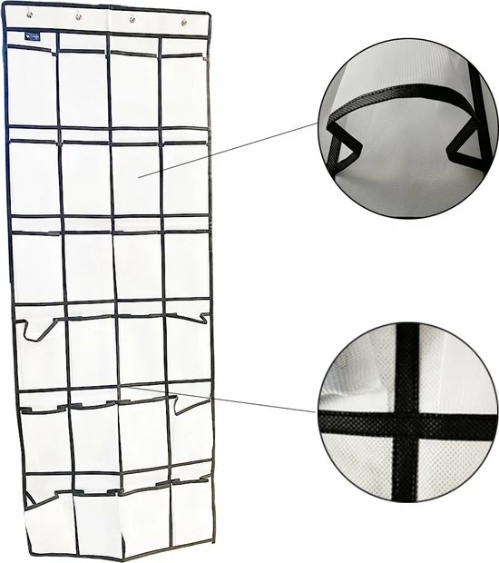 Flokoo Schoenenkast Hangend - Schoenenzak 24 Vakken - Opbergen Van Schoenen Aan Deur - Schoenenzak Wit - Oplossing Voor Rondslingerende Schoenen - Hoogwaardige Schoenenkast 8 Flokoo Schoenenkast Hangend - Schoenenzak 24 Vakken - Opbergen Van Schoenen Aan Deur - Schoenenzak Wit - Oplossing Voor Rondslingerende Schoenen - Hoogwaardige Schoenenkast - Afbeelding 6