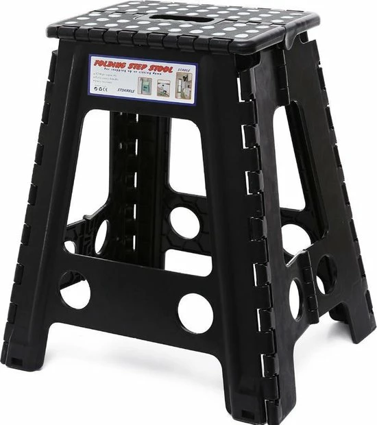Merkloos Verdikt Kunststof Klapkruk-draagbaar-opvouwbare Kruk-Met Antislip Oppervlak Zwart 45.5x29x22cm 3 Merkloos Verdikt Kunststof Klapkruk-draagbaar-opvouwbare Kruk-Met Antislip Oppervlak Zwart 45.5x29x22cm