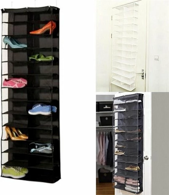 Merkloos Deur Schoenenrek - Hangend Opbergsysteem - Zwart 3 Merkloos Deur Schoenenrek - Hangend Opbergsysteem - Zwart