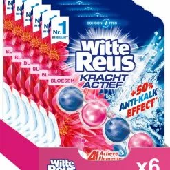 Witte Reus Kracht Actief Toiletblok - Bloesem - WC Blokjes Voordeelverpakking - 6 Stuks