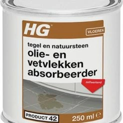 HG Olie- & Vetvlekken Absorbeerder (HG Product 42) - 250ml - Voor Tegels & Natuursteen -Lesser & Pavey-winkel 550x652 1