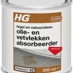 HG Olie- & Vetvlekken Absorbeerder (HG Product 42) - 250ml - Voor Tegels & Natuursteen -Lesser & Pavey-winkel 550x652 2