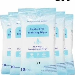 PureWipes | Schoonmaakdoekjes | Antibacteriële Doekjes | Desinfecterende Doekjes | Vochtig | 5 Pakken