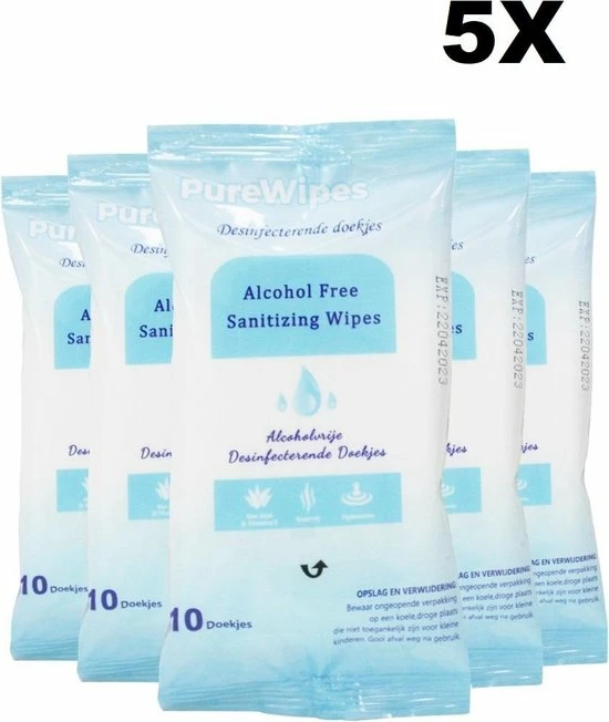 PureWipes | Schoonmaakdoekjes | Antibacteriële Doekjes | Desinfecterende Doekjes | Vochtig | 5 Pakken 3 PureWipes | Schoonmaakdoekjes | Antibacteriële Doekjes | Desinfecterende Doekjes | Vochtig | 5 Pakken