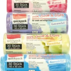 Quickpack® | 4 Rollen A 30 Pedaalemmerzakken Met Handvat | 20 Liter | Met Kleur & Geur