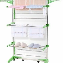 Herzberg HG-5015; Moving Clothes Rack Green