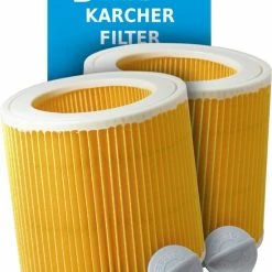 Merkloos Dparts Stofzuigerfilter Geschikt Voor Karcher WD1, WD2, MV2, WD3, MV3 - 2 Stuks - 6.414-552.0 Patroonfilter, Cartridgefilter - A2000, A2003, A2004, A2014, A2024, A2054, A2054, A2064, WD 2.200, W D2.250, WD 3, MV 3, WD 1, Premium Stofzuiger Filter