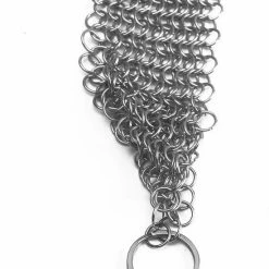 LOUZIR RVS Gietijzer Cleaner Voor Pannen - Metalen Borstel- Scrubmat- Zilver -Lesser & Pavey-winkel 550x664