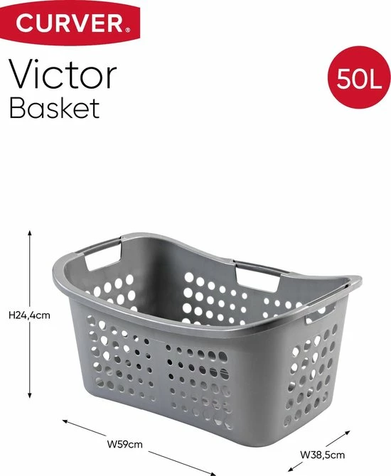 Curver Ergo Victor Wasmand - 50 L - Zilver 5 Curver Ergo Victor Wasmand - 50 L - Zilver - Afbeelding 3