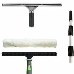 Vpschoonmaakshop.nl Telescoopsteel Ramenwassen Raamwisser Met Telescoopsteel Ramenwassen Pulex-Zeemset 4.5m - Luxe Raamwisser 35 Cm Pulex - 35cm Pulex Inwasser Met Hoes