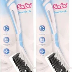 Set Van 2 Sorbo Smartbrush Afwasborstels Blauw/wit - Afwassen Afwasborstel - Huishoudelijke Keukenaccessoires