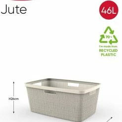 Curver Jute Wasmand Met Deksel 58L + Wasmand 46L - Gebroken Wit - Recycled Kunststof 15 Curver Jute Wasmand Met Deksel 58L + Wasmand 46L - Gebroken Wit - Recycled Kunststof -Lesser & Pavey-winkel 550x674 2