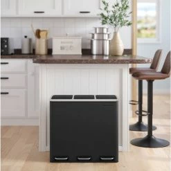 Merkloos Signature Home Prullenbak, Vuilnisbak Voor De Keuken, Afvalscheidingssysteem, 3 X 18 L, Pedaalemmer Met 3 Vakken, Zwart 16 Merkloos Signature Home Prullenbak, Vuilnisbak Voor De Keuken, Afvalscheidingssysteem, 3 X 18 L, Pedaalemmer Met 3 Vakken, Zwart -Lesser & Pavey-winkel 550x683 3