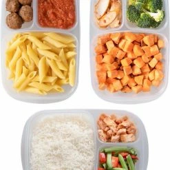 Lock&Lock Meal Prep Bakjes - Diepvriesbakjes - Vershoudbakjes Set Met Deksel - Magnetron Bakjes - Met 3 Compartimenten - Stevig En Herbruikbaar - BPA Vrij - Set Van 6 Stuks - 965ml -Lesser & Pavey-winkel 550x688