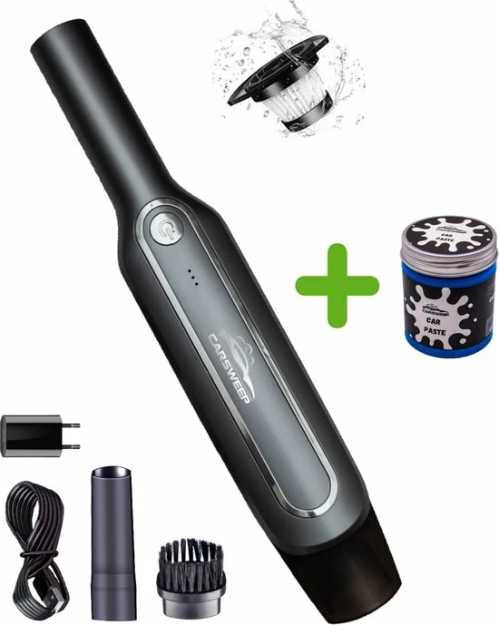 CarSweep™ + CarPaste Blauw - Auto Schoonmaakpakket- Oplaadbare Autostofzuiger - Auto Interieur Reiniger - Kruimeldief - 3 CarSweep™ + CarPaste Blauw - Auto Schoonmaakpakket- Oplaadbare Autostofzuiger - Auto Interieur Reiniger - Kruimeldief -