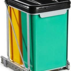 Relaxdays Inbouw Prullenbak Keuken - 8 L - Afvalscheidingsbak - Inbouw Vuilnisbak - Deksel - 3 Emmers -Lesser & Pavey-winkel 550x690