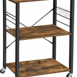 IN-HOMEXL IN.HOMEXL Durbin - Keukentrolley - Keukentrolley Op Wieltjes - Multifunctionelle Trolley - Keukentrolley Met Lades – Rolkast – Serveerwagen – Bruin 60 X 40 X 89cm -Lesser & Pavey-winkel 550x691