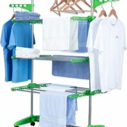 Herzberg HG-5015; Moving Clothes Rack Green -Lesser & Pavey-winkel 550x692 1