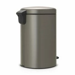 Brabantia NewIcon Prullenbak - 20 L - Platinum -Lesser & Pavey-winkel 550x692