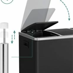 Merkloos Signature Home Prullenbak, Vuilnisbak Voor De Keuken, Afvalscheidingssysteem, 3 X 18 L, Pedaalemmer Met 3 Vakken, Zwart 15 Merkloos Signature Home Prullenbak, Vuilnisbak Voor De Keuken, Afvalscheidingssysteem, 3 X 18 L, Pedaalemmer Met 3 Vakken, Zwart -Lesser & Pavey-winkel 550x695 2