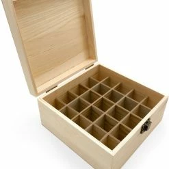 BELLAVITA Etherische Oliën Doos - Opbergdoos - Essential Oil Box - Storage Box - 25 Vaks - 5-15ml - Houten Doos - Opbergen - Opslag - Hout - Olie - Etherische Oliën - Black Friday - Sinterklaas - Kerst