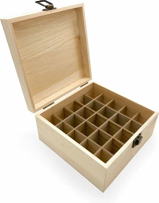 BELLAVITA Etherische Oliën Doos - Opbergdoos - Essential Oil Box - Storage Box - 25 Vaks - 5-15ml - Houten Doos - Opbergen - Opslag - Hout - Olie - Etherische Oliën - Black Friday - Sinterklaas - Kerst 3 BELLAVITA Etherische Oliën Doos - Opbergdoos - Essential Oil Box - Storage Box - 25 Vaks - 5-15ml - Houten Doos - Opbergen - Opslag - Hout - Olie - Etherische Oliën - Black Friday - Sinterklaas - Kerst