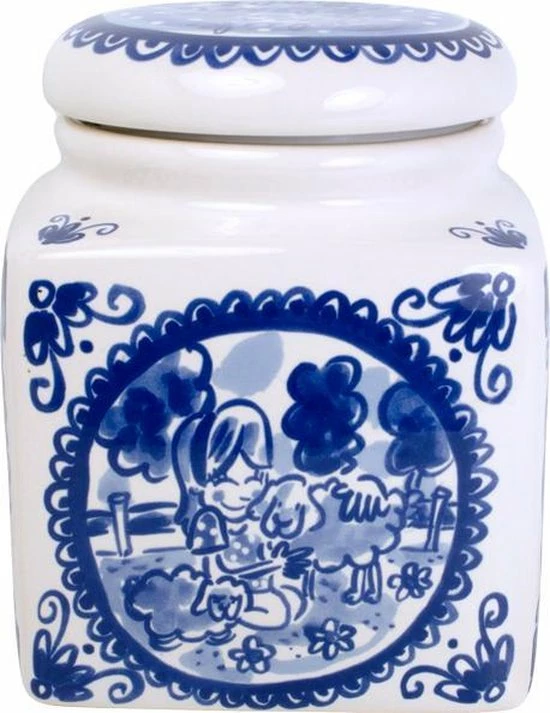 Blond Amsterdam Delfts Blond Voorraadpot - Vierkant - Klein - Ø 16 Cm 5 Blond Amsterdam Delfts Blond Voorraadpot - Vierkant - Klein - Ø 16 Cm - Afbeelding 3