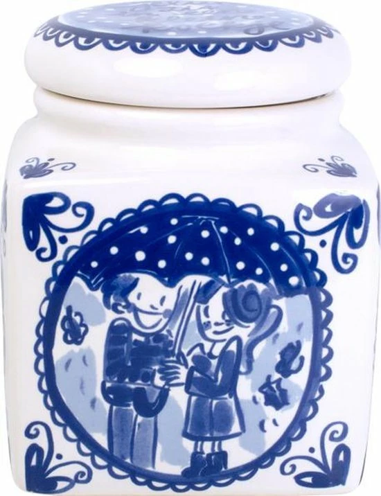 Blond Amsterdam Delfts Blond Voorraadpot - Vierkant - Klein - Ø 16 Cm 3 Blond Amsterdam Delfts Blond Voorraadpot - Vierkant - Klein - Ø 16 Cm