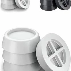 Merkloos Trillingsdempers Wasmachine – Set Van 4 Stuks – Zwart - Voetjes Wasmachine & Droger - Wasmachine Demper – Anti Trillings / Vibratie Dempers Pads – Antislip Rubber – Trillingsmat – Antislipmat - Extra Dik - Schokdempers Wasmachine -Lesser & Pavey-winkel 550x724 1