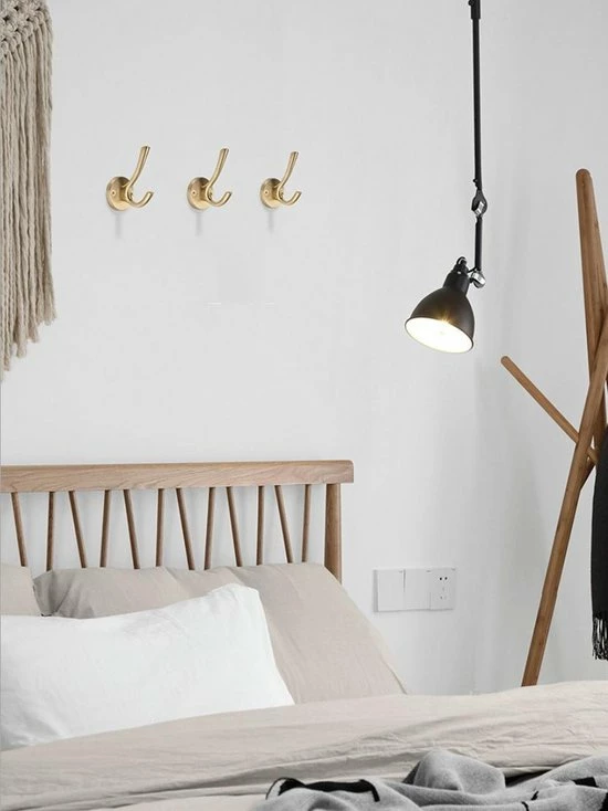 XIVADA Wandhaak Goud - Kapstok Haken - 3 Stuks - Jashaak Dubbel - Wandkapstok 6 XIVADA Wandhaak Goud - Kapstok Haken - 3 Stuks - Jashaak Dubbel - Wandkapstok - Afbeelding 4