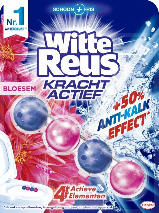 Witte Reus Kracht Actief Toiletblok - Bloesem - WC Blokjes Voordeelverpakking - 6 Stuks 4 Witte Reus Kracht Actief Toiletblok - Bloesem - WC Blokjes Voordeelverpakking - 6 Stuks - Afbeelding 2