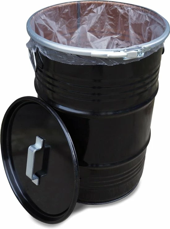 BinBin Handle Vuil Industriële Prullenbak Afvalscheiding 60 Liter Olievat Met Handvat Deksel 6 BinBin Handle Vuil Industriële Prullenbak Afvalscheiding 60 Liter Olievat Met Handvat Deksel - Afbeelding 4